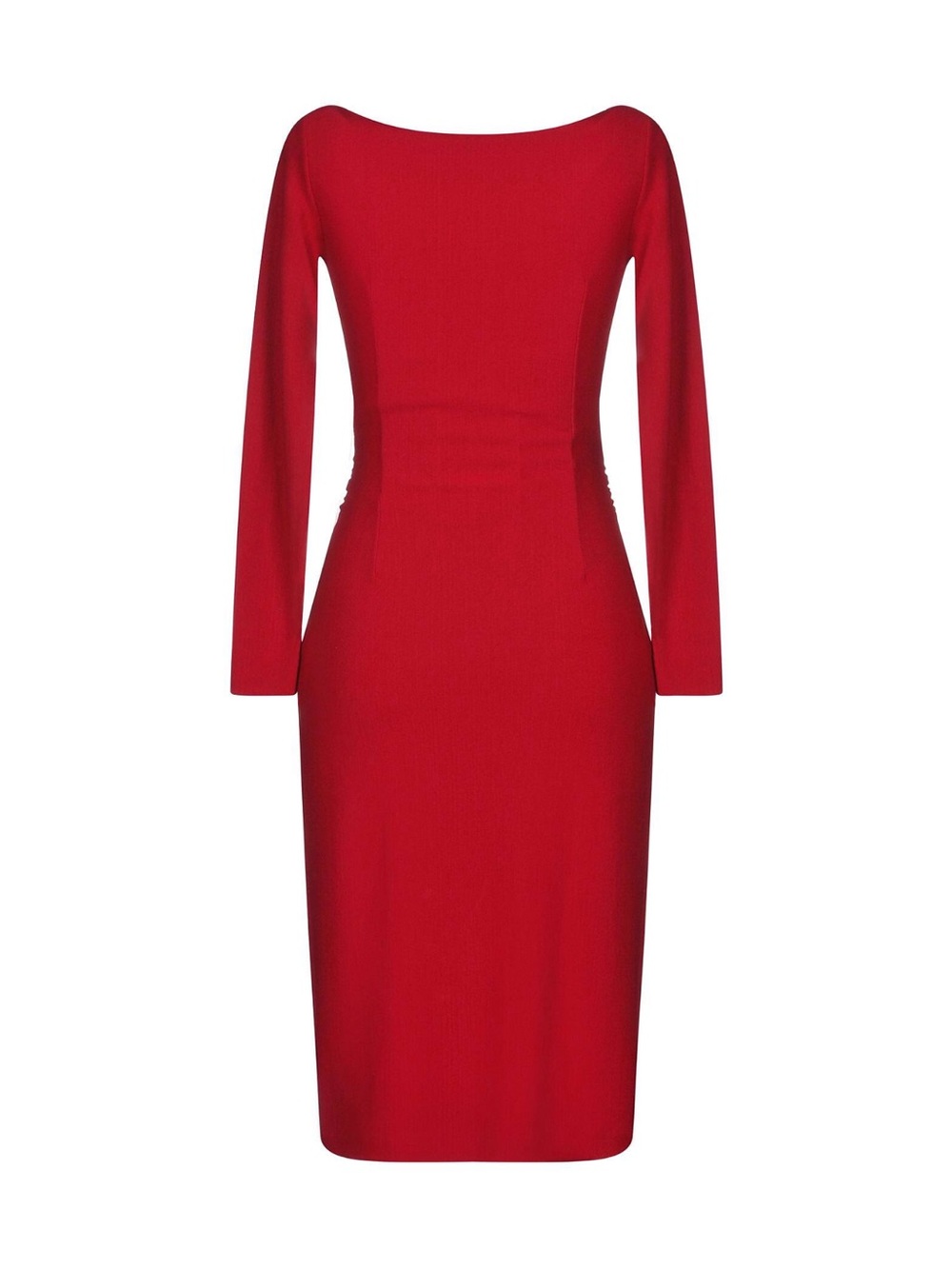 Chiara Boni Red Long-Sleeve Boatneck Sheath Dress - Picture 2 of 2